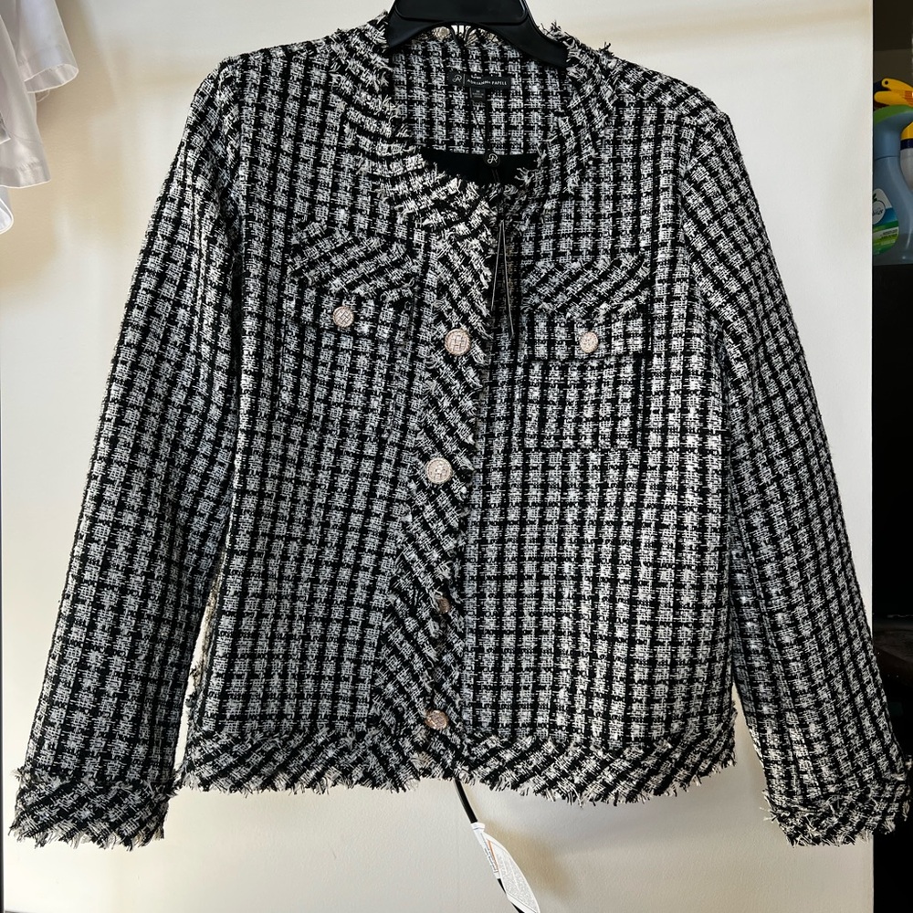 Adrianna Papell Black and White Tweed Blazer - New with Tag